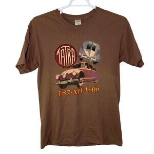 Vintage Gildan Tatra T87 MIA T‎ Shirt Men's Medium Brown Faded Y2K Car Collector
